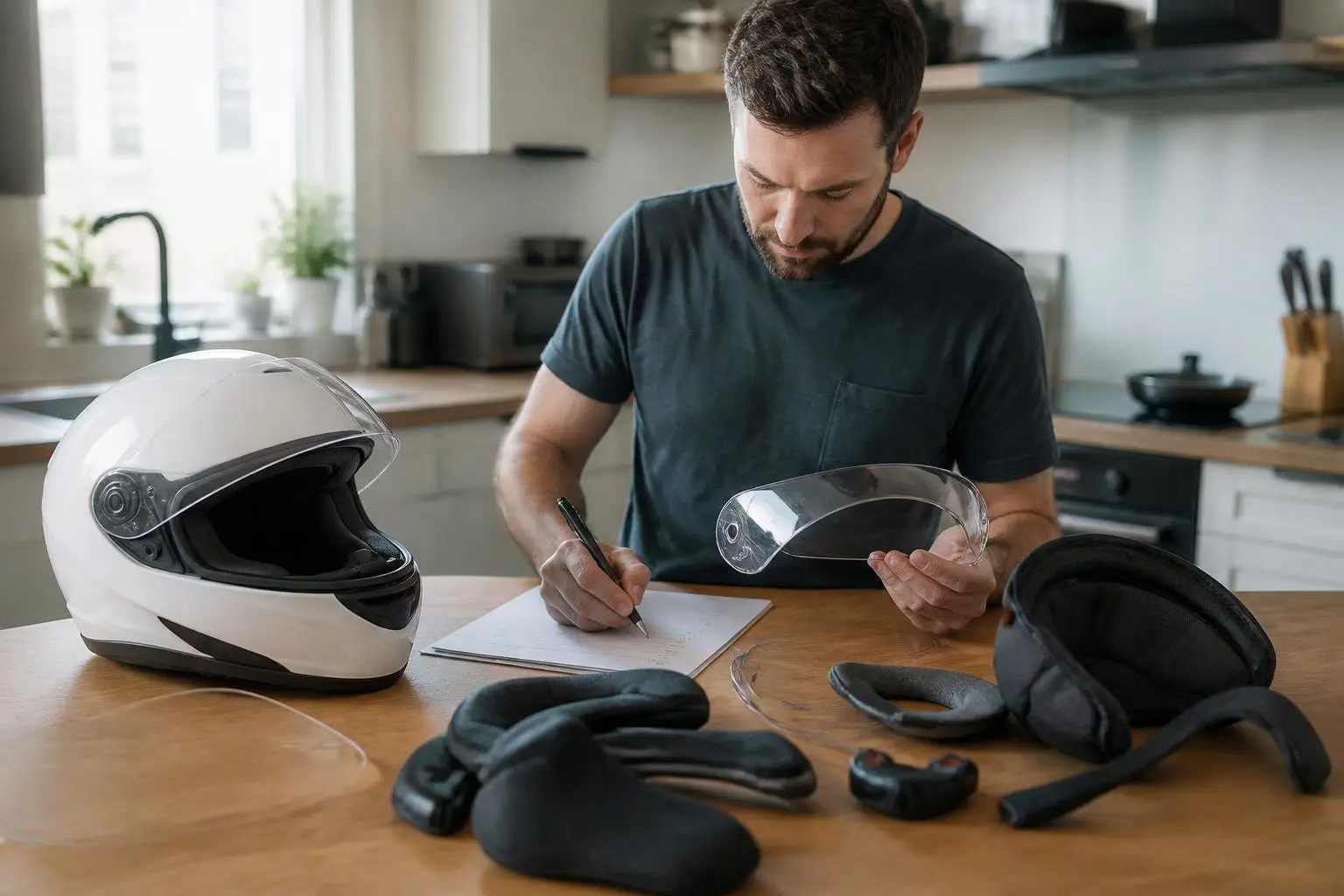 Motorradhelm Westt Klapphelm im Wohnzimmer.